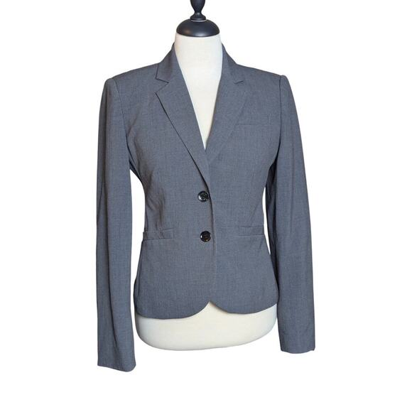 Calvin Klein Women's Size 6 Blazer Jacket Gray Double Button Stretch Lined - Picture 1 of 8